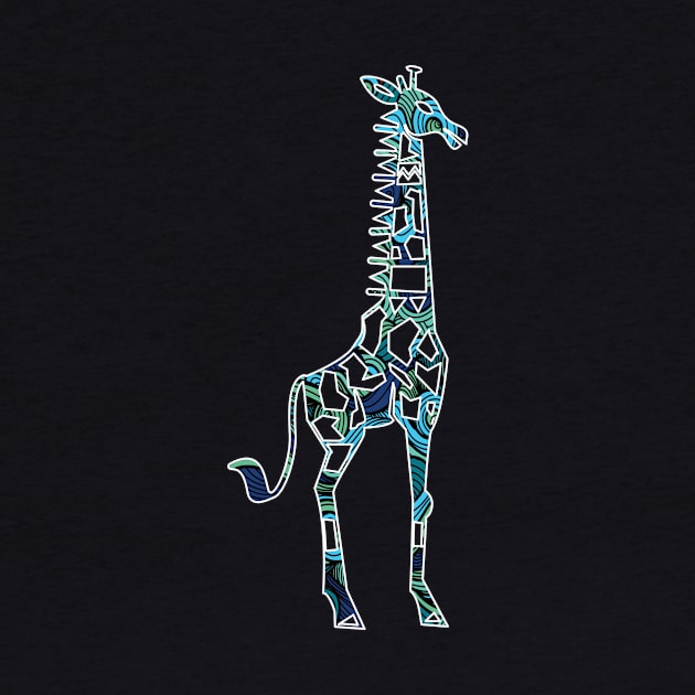 Funny giraffe colorful tshirt by thefriendlyone